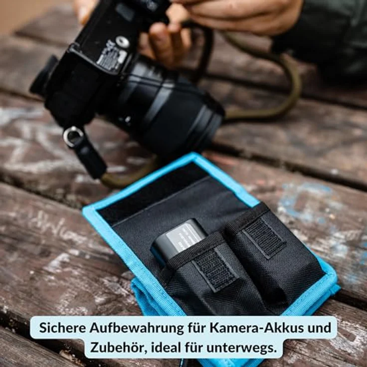LENS-AID Akku Tasche für 2 Kamera-Akkus, Kompakt und stabil, Aufbewahrung für Batterien und Speicherkarten, kompatibel mit Canon, Sony, Fuji, GoPro, DJI Mini u.v.m. – Bild 5