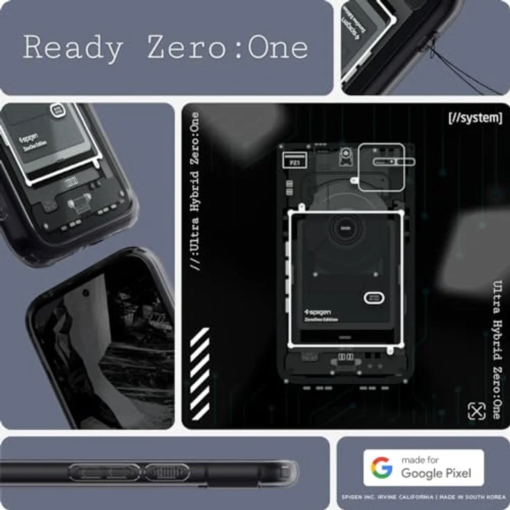 Spigen Ultra Hybrid ZeroOne Hülle für Google Pixel 8a, Schutzrand für Display und Kamera, transparent – Bild 2