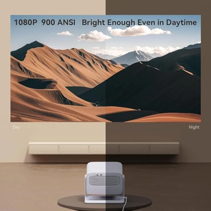 Wanbo Vali 1, Full HD Beamer mit 900 lm Helligkeit, Weiss – Bild 4