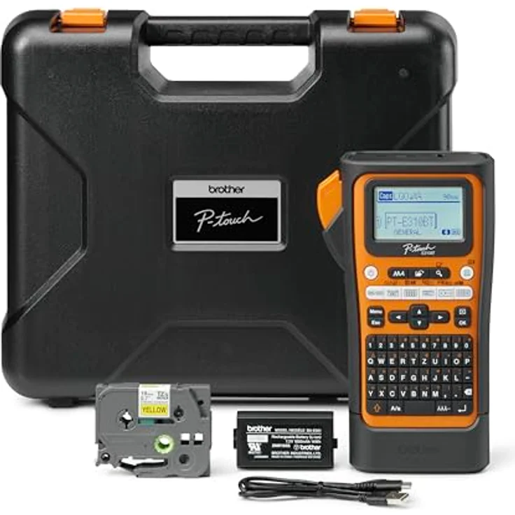 Brother P-Touch PT-E310BTVP, Mehrfarbiges Beschriftungsgerät mit Bluetooth 5.0, USB 3.0, 20 mm/s Druckgeschwindigkeit und Lithium-Ionen-Akku – Bild 6