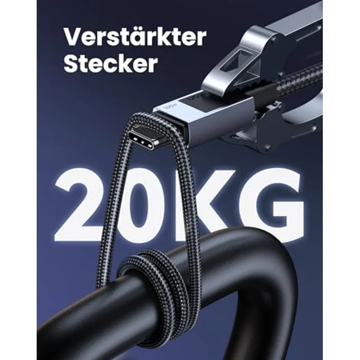 Ugreen USB-C auf USB-C PD Ladekabel L512, 3m, grau, schnelles Laden und Datenübertragung, langlebig und abriebfest – Bild 7