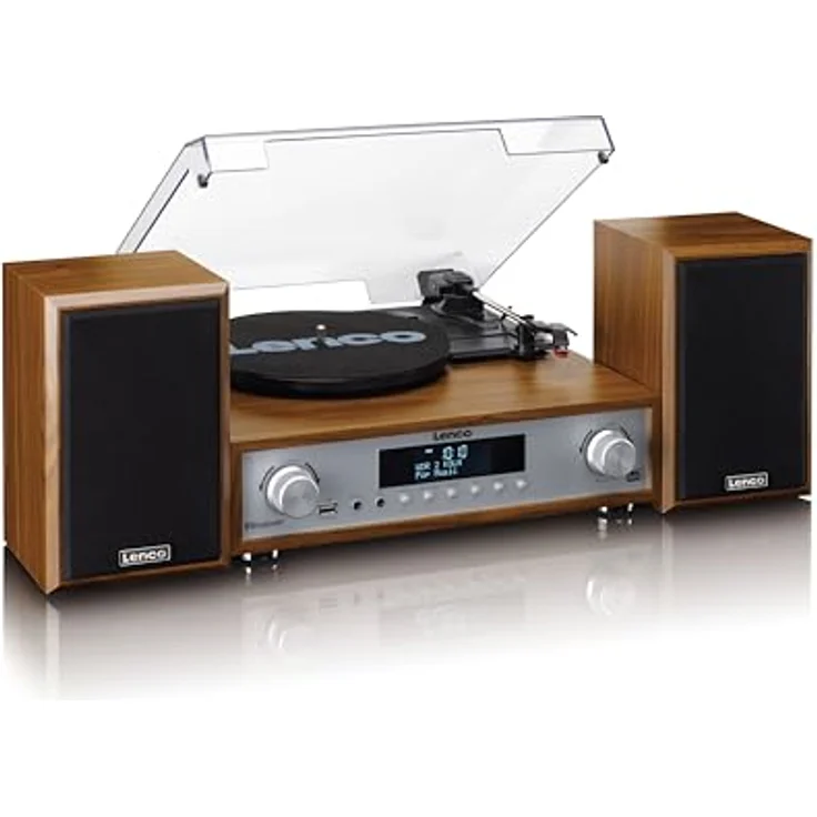 Lenco MC-160WD Hifi-Set DAB+, FM-Radio, Plattenspieler und Bluetooth Radioplattenspieler (Bluetooth) in holzfarben – Bild 4