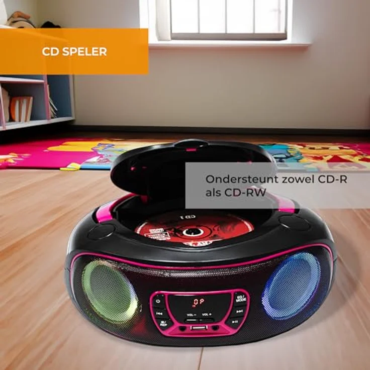 Denver Electronics TCL-212BT - CD-Player (4 W, FM, Extern, Tragbarer CD-Player, Pink, 3,5 mm) – Bild 4