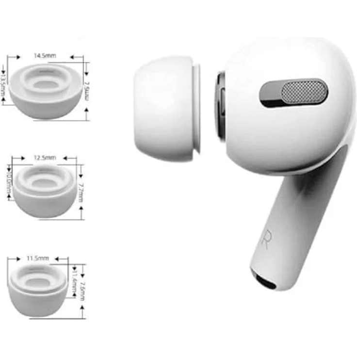 cofi1453 Silikon-Ohrstöpsel für Apple Airpods Pro 3er-Pack In-Ear-Kopfhörer, verbessert Komfort und verhindert Herausfallen – Bild 2