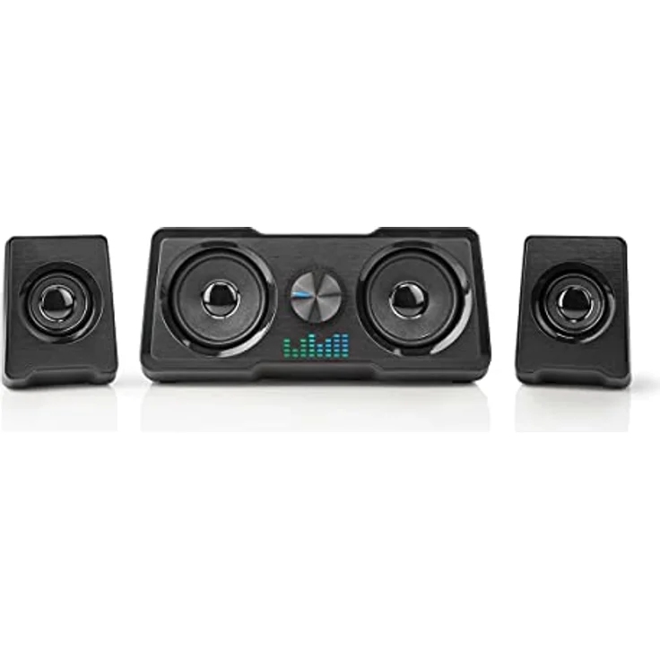 NEDIS Gaming-Lautsprecher | Lautsprecherkanäle: 2.2 | Stromversorgung über USB | 3.5 mm Stecker | 48 W | LED | Lautstärke-Regler, Black – Bild 1
