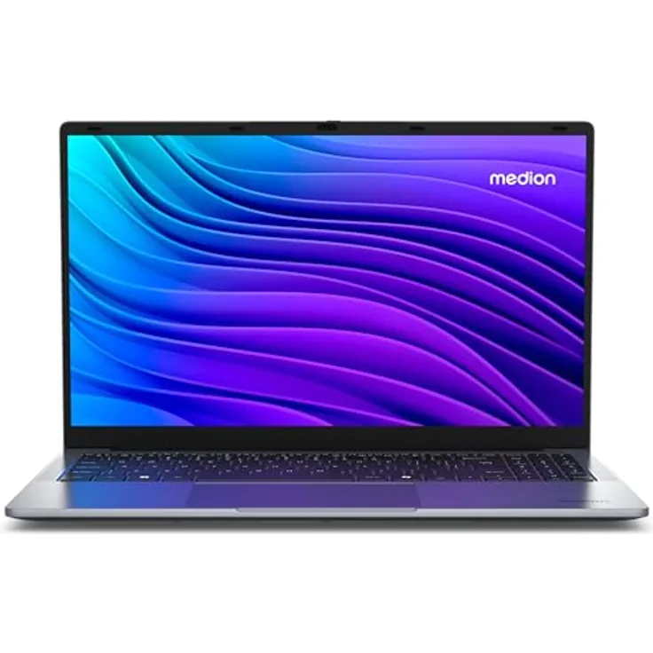 MEDION E15223 39,6 cm (15,6 Zoll) Full HD Laptop (Intel N100, 128GB PCIe SSD, Intel UHD, 4GB DDR5 RAM, WLAN, Win 11 Home S-Modus) - Leistungsstarkes Notebook mit Intel Prozessor, schnelle SSD und mattes Full HD Display
