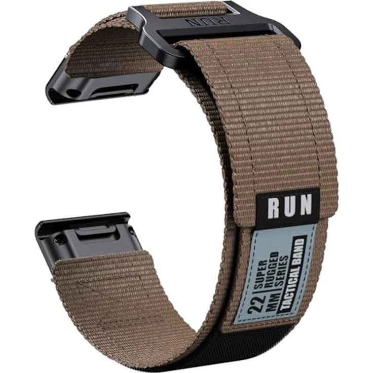 INF Nylon Klett-Armband Armeefarbe, kompatibel mit Garmin Fenix 8 (26mm), atmungsaktiv, schnell anpassbarer Klettverschluss, einfache Montage – Bild 1