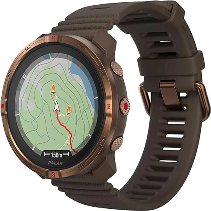 Polar Grit X2, Outdoor Multisport GPS Uhr mit AMOLED Display, Dual-Frequency GPS, Handgelenk EKG, Elixir Biosensing, Offline Karten, SpO2, bis zu 7 Tage Akkulaufzeit