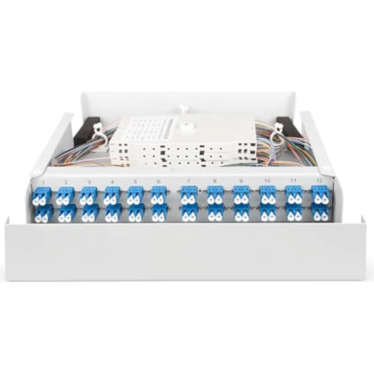 DIGITUS LWL-Wandgehäuse, Singlemode, bestückt mit 24 x LC DX-Adaptern und Pigtails, kompaktes Kabelmanagement – Bild 5