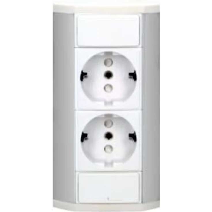 Orno GM-9005/W-G(GS) Ecksteckdose 2 Fach mit Kindersicherung, 45° Aufbau-Montage, 3680W, weiß - Steckdosenleiste für Küche, Büro und Arbeitsplatte - Preisvergleich – Bild 5