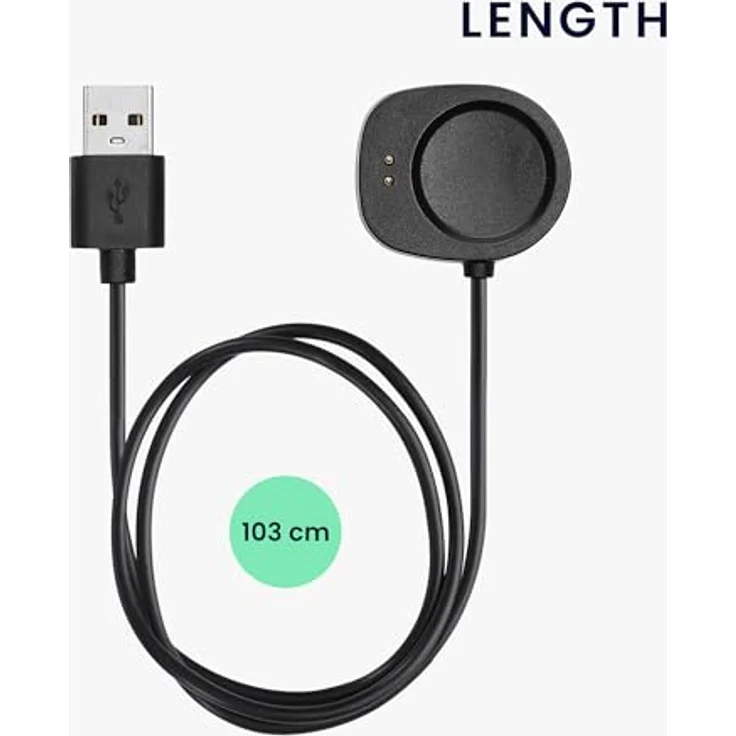 kwmobile USB Kabel Charger für Huami Amazfit Balance A2286 / T-Rex 3, 100 cm langes Smart Watch Ladekabel in Schwarz, schnelles und stabiles Laden – Bild 3