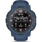 Garmin Instinct Crossover Solar, Hybrid-Smartwatch, 45 mm, Solar-Ladegerät, Rugged Design und Super-Luminova-Zeigern, 70 Tage Akkulaufzeit, 30 Sport, GPS, Cardio, SpO2, Activity Tracker (Tidal Blue)