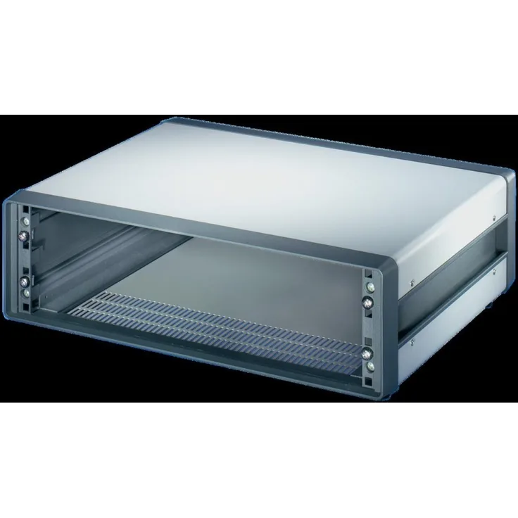 SCHROFF Gehäuse 10225612, 3HE PC-Gehäuse aus pulverbeschichtetem Aluminium, 520 mm x 153 mm x 400 mm, ungschirmt mit Lüftungsschlitzen