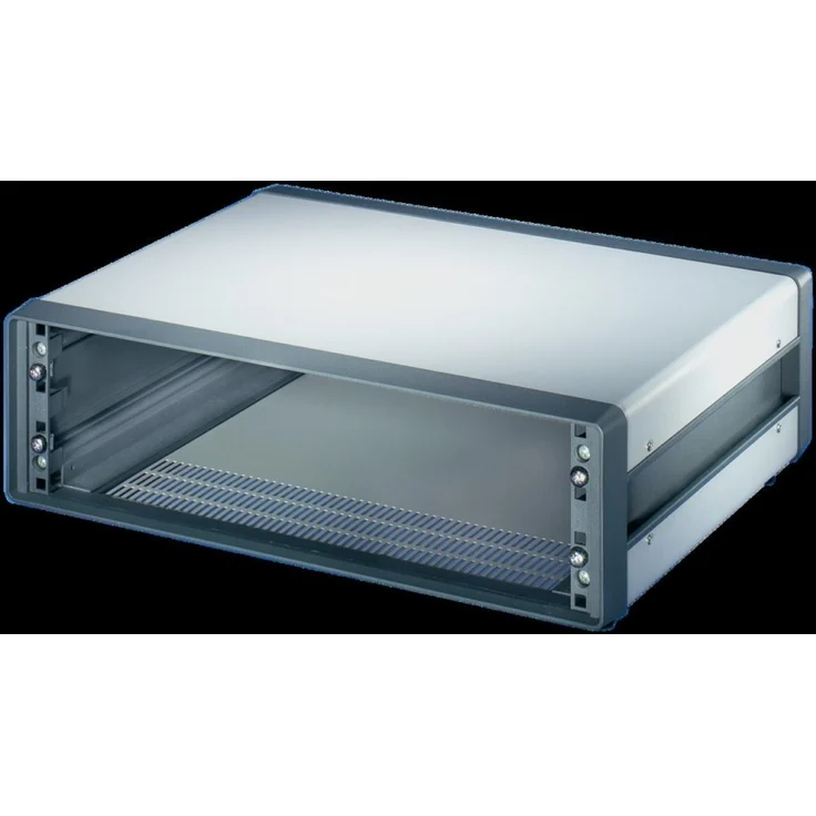 SCHROFF Gehäuse 10225612, 3HE PC-Gehäuse aus pulverbeschichtetem Aluminium, 520 mm x 153 mm x 400 mm, ungschirmt mit Lüftungsschlitzen