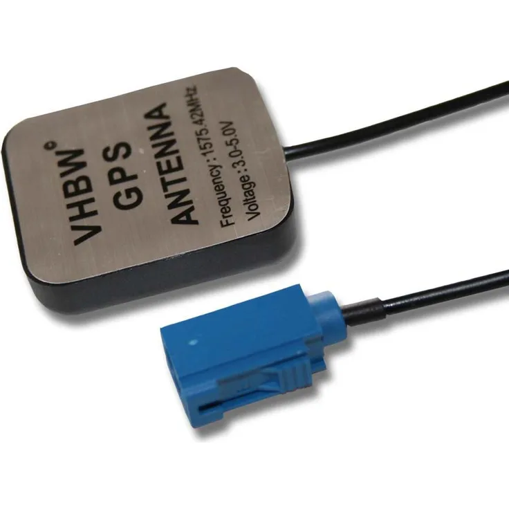 vhbw GPS Antenne mit Fakra-Anschluss für Audi MMI DVD 3G, MMI DVD 2G, BNS low line, RNS-E, 5m Kabel, schwarz