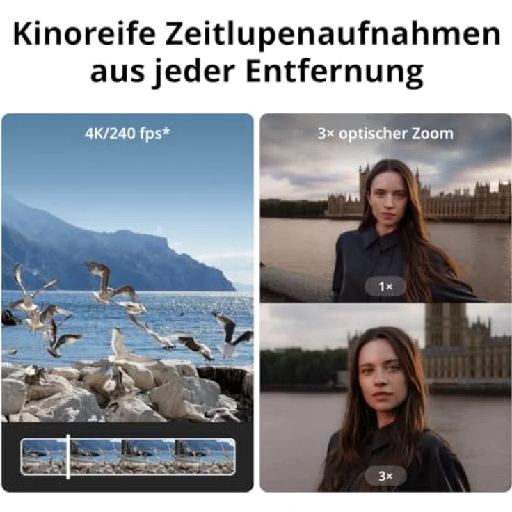 DJI Osmo Pocket 4P Vlog Combo, 7680 x 4320 Pixel Action Kamera mit 4K Ultra HD, Schwarz – Bild 4