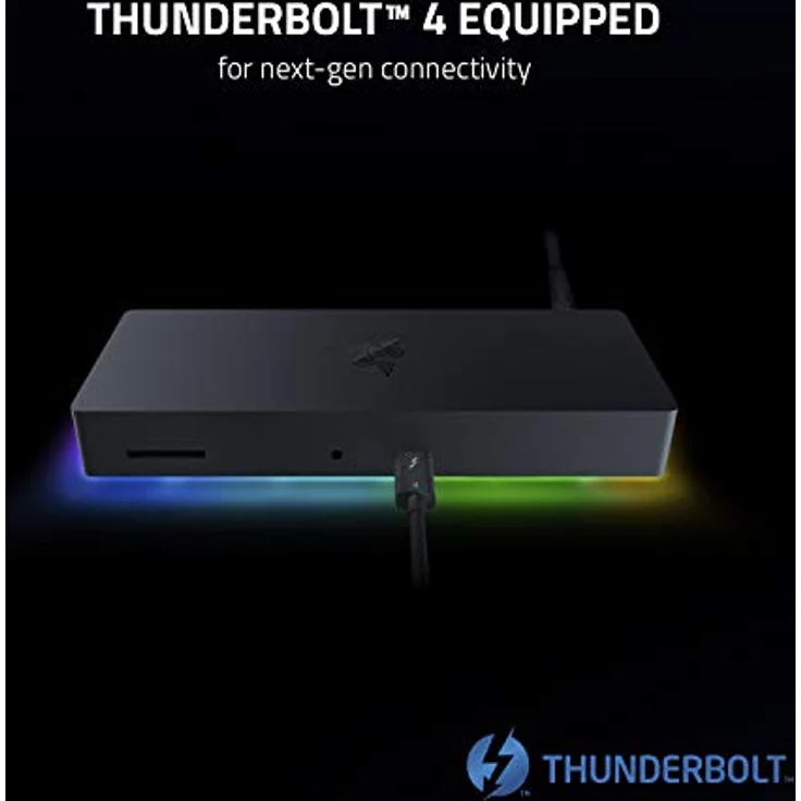 Razer Thunderbolt 4 Dock (Mercury) - Premium Hub mit RGB-Beleuchtung für Windows und Mac (10 Anschlüsse in einem, Ausgabe auf zwei 4K-Monitoren oder einen 8K-Monitor) Weiß – Bild 2
