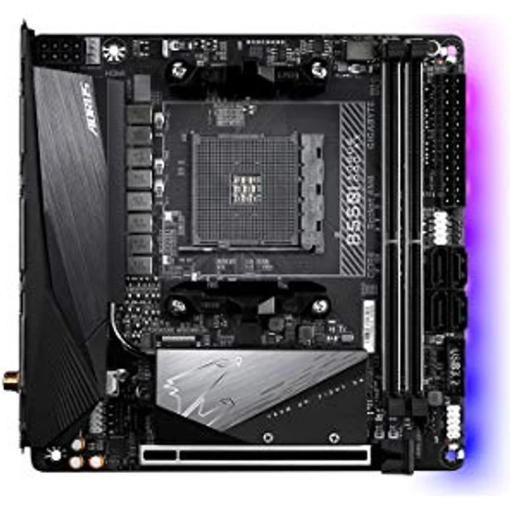 GIGABYTE B550I AORUS PRO AX (AM4 AMD/B550/Mini-Itx/Dual M.2/SATA 6Gb/s/USB 3.2 Gen 1/WiFi 6/2.5 GbE LAN/PCIe4.0/Realtek ALC1220-Vb/DisplayPort 1.4/2 xHDMI 2.0 B/RGB Fusion 2.0/DDR4/Gaming Motherboard) – Bild 2