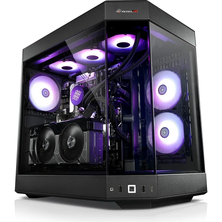 kiebel.de Gaming PC Poseidon Ultra, Intel Core Ultra 9 285K, 64GB DDR5, NVIDIA RTX 5080 16GB, 2TB SSD, Windows 11, Raytracing und DLSS, schwarz