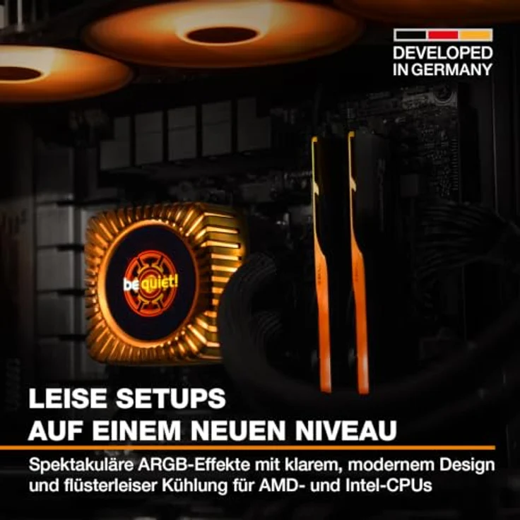 be quiet! Light Loop IO LCD 240mm White CPU-Wasserkühler mit 2,1-Zoll IPS-LCD, RGB, 2x Light Wings LX PWM-Lüfter und leiser Kühlung – Bild 4