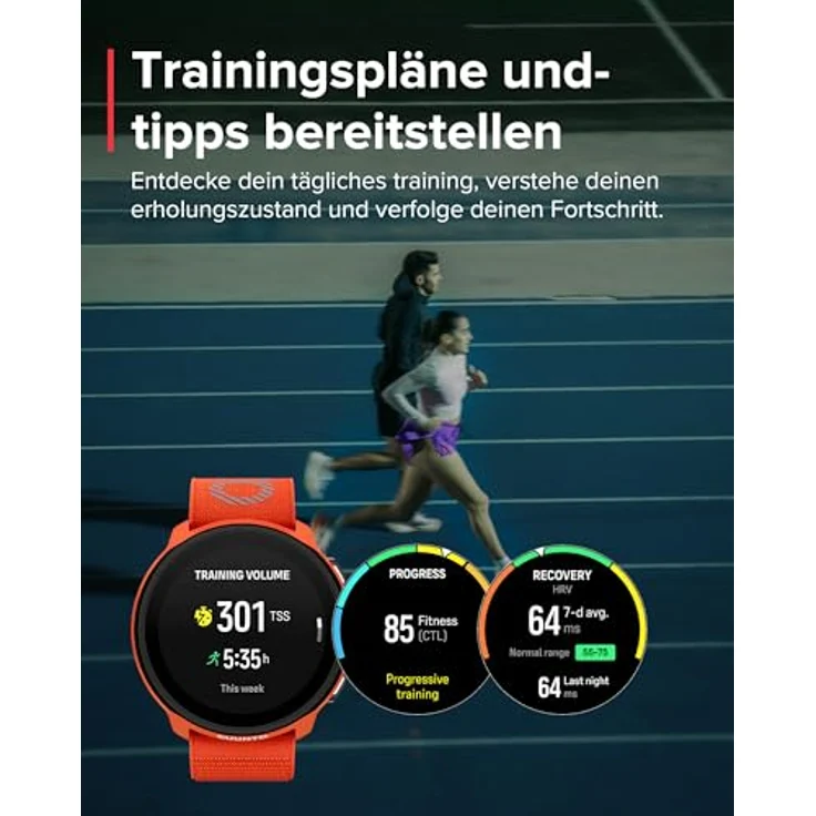 Suunto Run Coral Orange (46 mm), Smartwatch mit Bluetooth-Konnektivität, bis zu 12 Tage Akkulaufzeit, leichtes Design – Bild 7