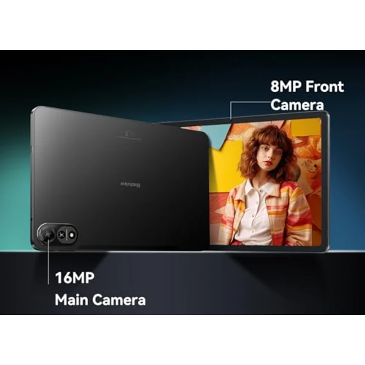 Blackview MEGA 2 WiFi, 12″ 2K 90Hz Tablet mit Android 15, 36GB RAM, 256GB Speicher erweiterbar auf 2TB, 9000mAh Akku, 16MP + 8MP Kameras, Himmelsgrau – Bild 4