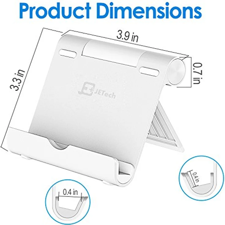 JETech iPad Ständer Verstellbarem Betrachtungswinkel Tragbarer Mini Tablet Halter Haltbare Aluminium für Tablets, E-Reader und Handys – Bild 3