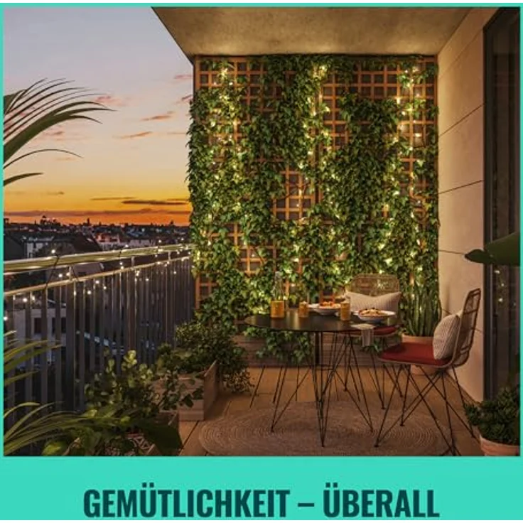 WiZ Fairy Lights 20m LED Lichterkette Outdoor, 160 LEDs, Kalt-Warmweiß & RGB, App-Steuerung, Musik-Sync, 16 Mio. Farben – Bild 4