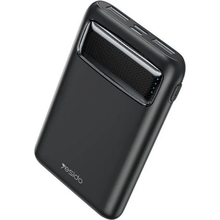 Yesido yesido Powerbank YP33, 5.000 mAh, 2xUSB-A + USB-C, LED-Statusdisplay, Schwarz