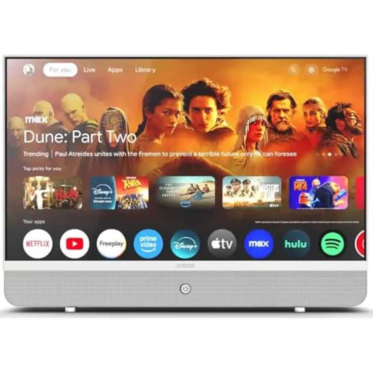 Selfsat Streaming Display MSD 27, 27 Zoll Full-HD mit Google TV und integrierter Soundbar, tragbar, weiß – Bild 1