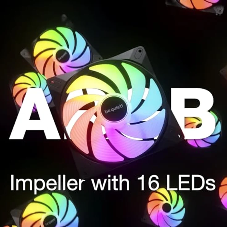 be quiet! Light Wings LX 140mm PWM high-speed Gehäuselüfter, ARGB-Beleuchtung mit mattem Design, hoher Luftdruck und ARGB-Kabel zur Reihenschaltung – Bild 2