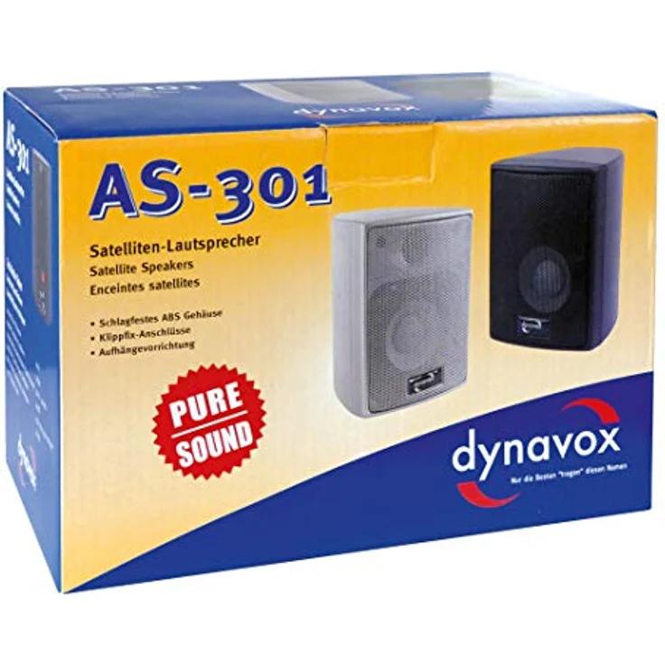 Dynavox AS-301 High Class Satelliten Lautsprecher (60 Watt) schwarz Satelliten-Lautsprecher schwarz – Bild 5
