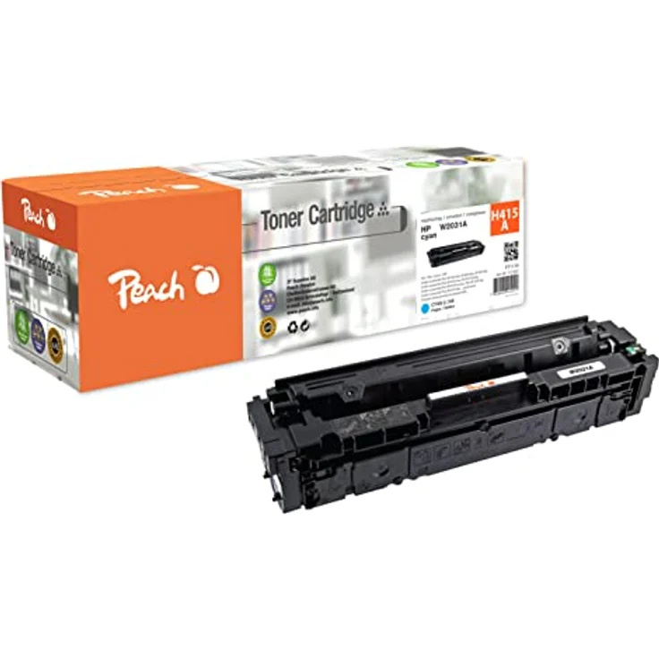 Peach H415-W2030/1/2/3-C055 Tonermodul Cyan, ersetzt HP No. 415A, W2031A, umweltschonend, hochwertige Drucke, spart bis zu 60% – Bild 1