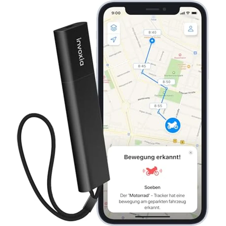 Invoxia GPS Tracker Pro, Echtzeit-Tracker mit Geofencing und bis zu 3 Monate Batterielebensdauer, Schwarz – Bild 1
