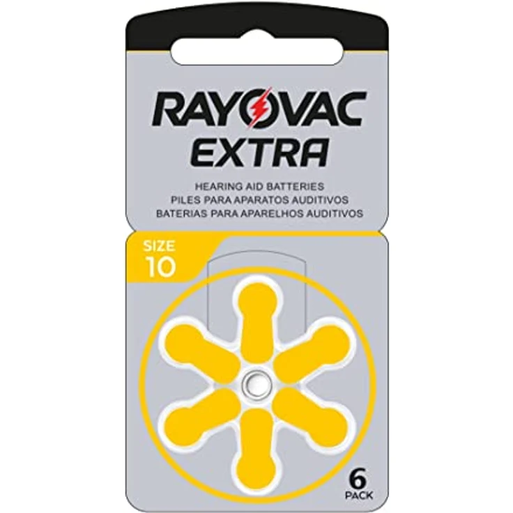 Rayovac Extra Advanced Zink Luft Hörgerätebatterie, 10er Pack, mit 60 Batterien, Geeignet für Hörgeräte Hörhilfen Hörverstärker, Gelb – Bild 4