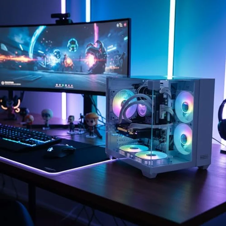 PC Store NCA Chronicle Gaming PC Triorama Intel E5 2678v3, 12 Core, 16 GB RAM, 240 GB SSD, Nvidia GeForce RTX 5050, Wasserkühlung, Windows 11, Weiß, Neu – Bild 8