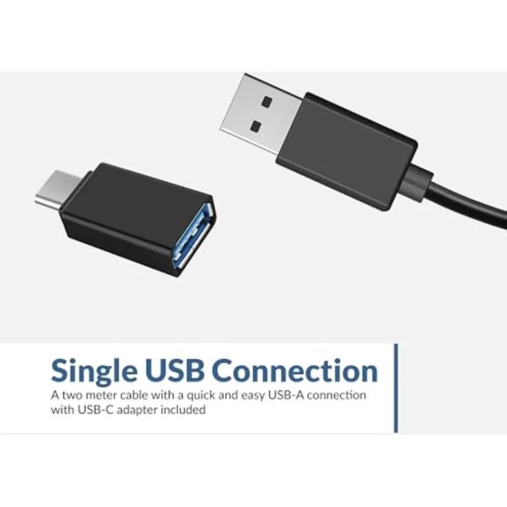Cyber Acoustics CA-2890, USB-Lautsprecherleiste, USB-betrieben, einfach am Monitor zu befestigen, praktische Bedienelemente, Schwarz – Bild 3