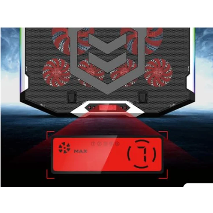Conceptronic THYIA01B ERGO Gaming-Notebook Kühlständer mit 6 Lüftern, einstellbare Lüftergeschwindigkeit und RGB-Lichtmodus, Smartphone Ständer, 5-stufig höhenverstellbar, (17.0") – Bild 4