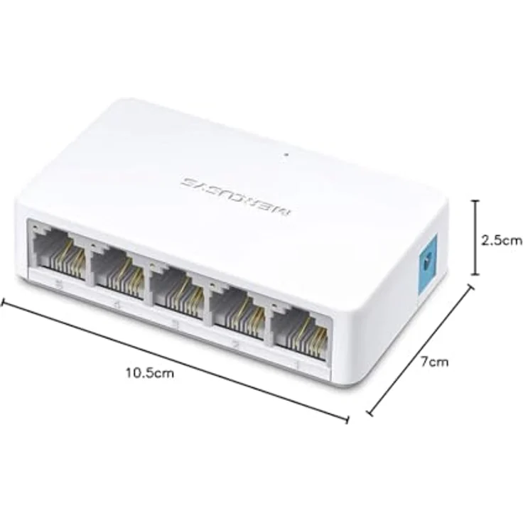 MERCUSYS MS105 5-Port Ethernet Netzwerk Switch 10-100 MBit-s, RJ-45 Anschlüsse LAN Switch, Lug-und-Play, Lüfterlose Ruhe, Automatische Geschwindigkeits- und Duplexanpassung – Bild 8