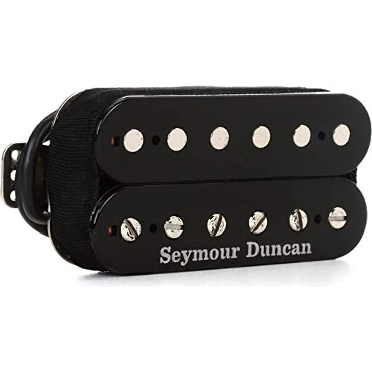 Seymour Duncan Trembucker TB-6 BK, Tonabnehmer für E-Gitarre, hohe Ausgangsleistung, schwarze Keramik-Magnetwicklung, Stegposition, 4-adriges Anschlusskabel