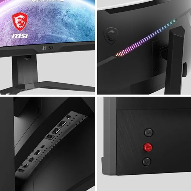 MSI MAG 275CQRXFDE 27 Zoll Gaming Monitor, WQHD (2560x1440), Rapid VA, 1ms, 240Hz, Curve 1000R, HDR 400, HDMI, Display Port, Schwarz – Bild 4