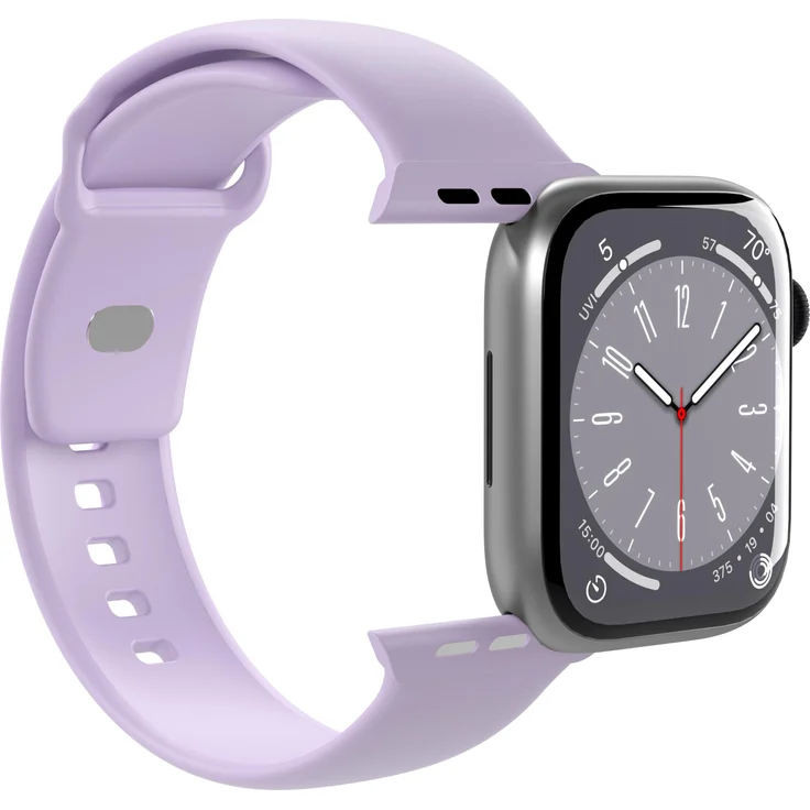 Puro PUICNAW40LVD, Silikon Uhrenarmband in Violett, für Apple Watch 1/2/3/4/5/6/7/8/SE, verstellbar, Set mit 2 Armbändern (130 mm & 200 mm)
