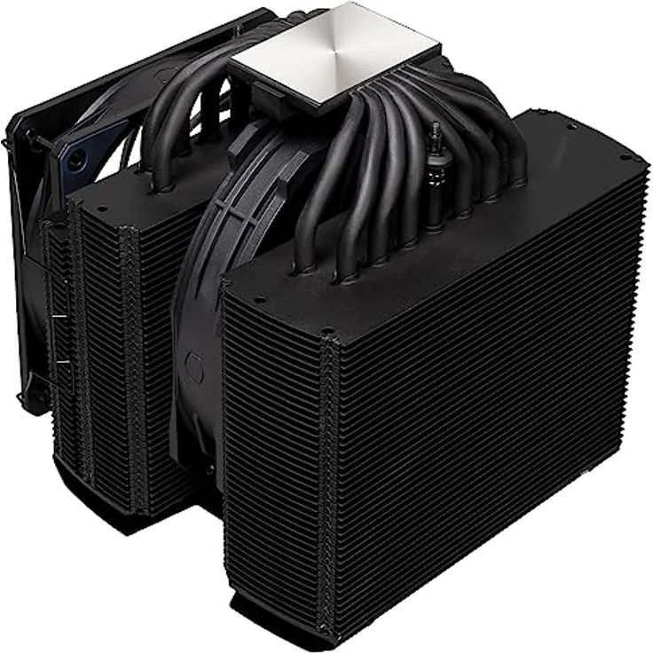 Cooler Master MasterAir MA824 Stealth CPU-Kühler – Dualer Kühlkörper, Push-Pull Mobius 135 & 120 Lüfter, 8 supraleitende Verbundwärmerohre, voller RAM-Freiraum – kompatibel mit Intel- und AMD-Sockeln – Bild 3
