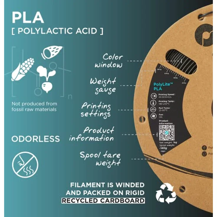 Polymaker PolyLite PLA 3D Filament, 1.75 mm, 1000 g, grün, hohe Hitzebeständigkeit, einfache Druckbarkeit – Bild 7