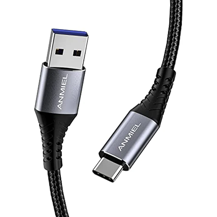 ANMIEL USB-Typ-C-Kabel, 2 m, 3 A schnellladend, USB 3.0 Gen 1, Nylon-geflochten, hohe Haltbarkeit, kompatibel mit Samsung Galaxy S10/S9/S8 Plus/Note 9/8, LG V30, G6 und mehr – Bild 1