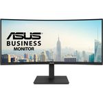 ASUS Business VA34VCPSN | 34 Zoll UWQHD Curved Monitor | 21:9 VA Panel, 3440x1440, 100 Hz, Rahmenlos, ergonomisch | DisplayPort, HDMI, USB-Hub, RJ45, 65W USB-C, Speaker, Schwarz