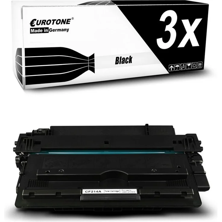 Eurotone Tonerkartusche CF214A, 2er-Pack kompatibel mit HP Druckern, Schwarz