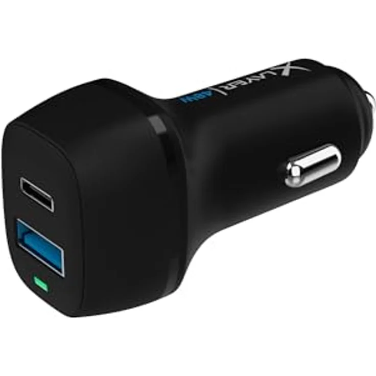 Xlayer Kfz-Ladegerät Typ C PD 48W & USB QC3.0 18W Dual Adapter, Schnellladegerät für Smartphones und Tablets, Schwarz – Bild 3