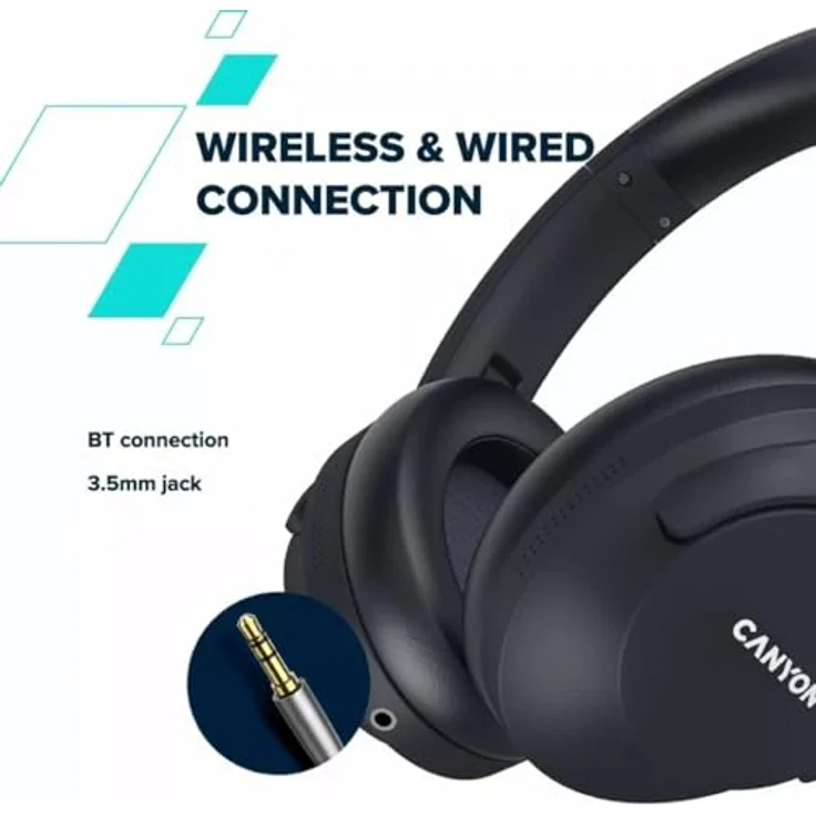 Canyon Bluetooth Headset OnRiff 10 On-Ear/ANC/BT5.3 grün Bulk, kabelloser Kopfhörer mit aktiver Geräuschunterdrückung und Gaming-Modus – Bild 4
