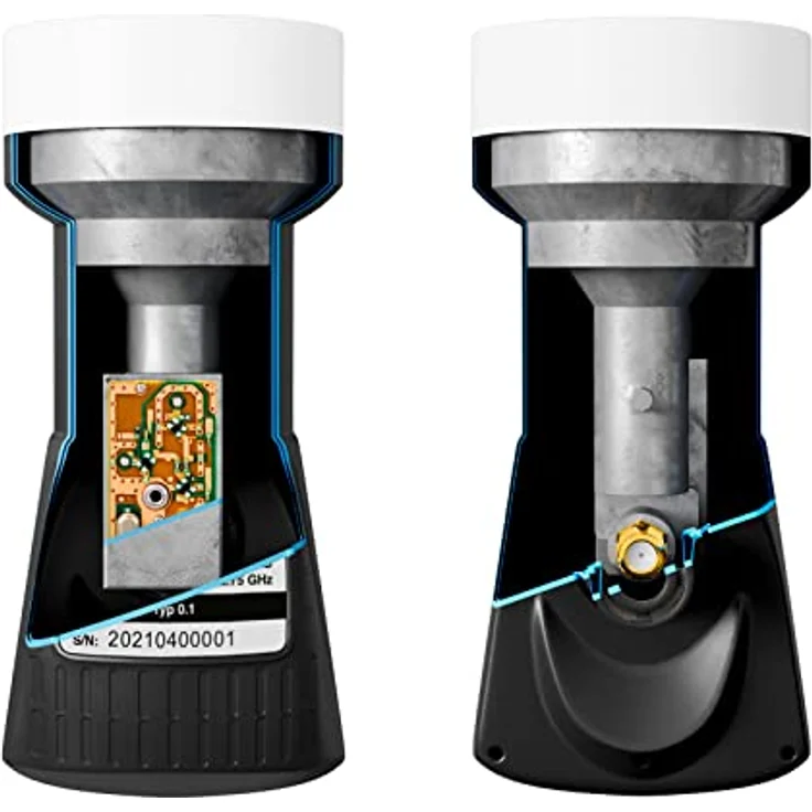 HB-DIGITAL Single LNB LNC Kopf, LTE Protected, für 1 Teilnehmer, Full HD, 3D, 4K UHD, vergoldete Kontakte, wetterfest, Schwarz – Bild 3